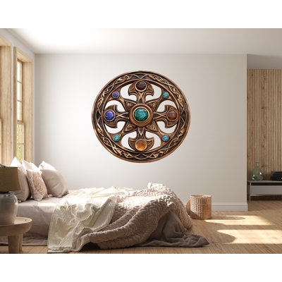 Art mural croix celtique, mandala de nœud mystique, incrustation de bijou, symbole sacré, art 435Mv