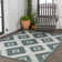 Kyona Geometric Moroccan Diamond Turquoise/Cream Indoor/Outdoor Rug