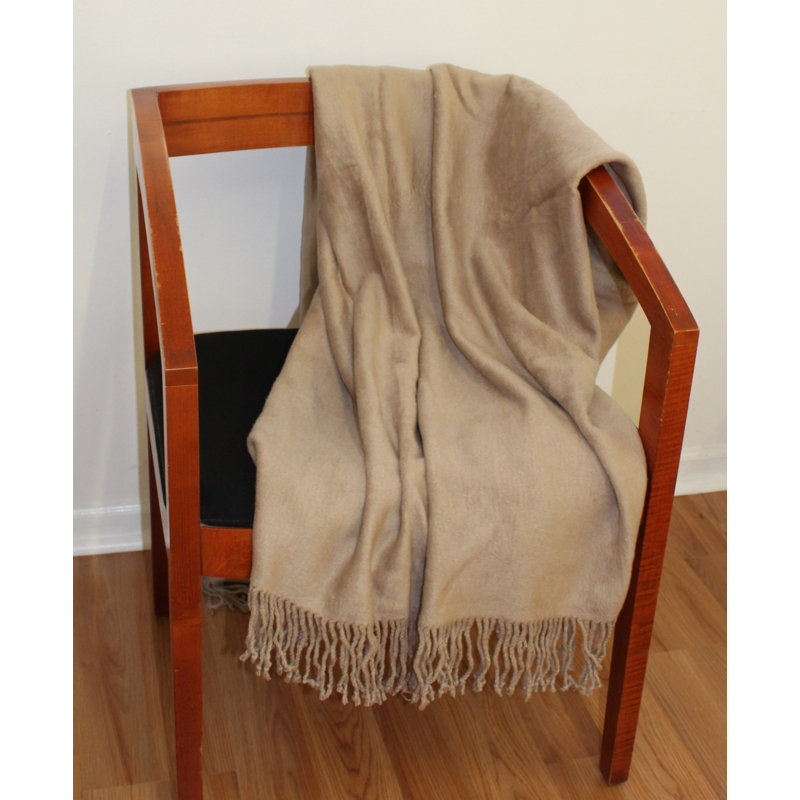 Hand Woven Throw Blanket, Taupe