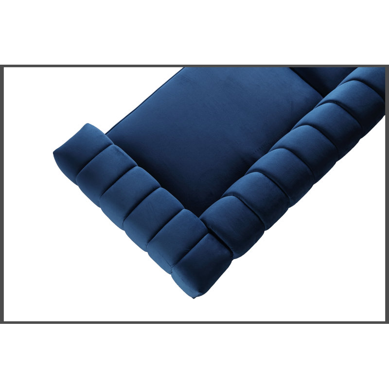 FX-P81B-BU (834-53 SOFA), Velours bleu, Bleu