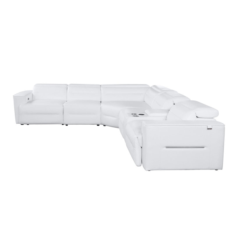 Canapé modulaire inclinable électrique 6 pièces Nexus, Blanc