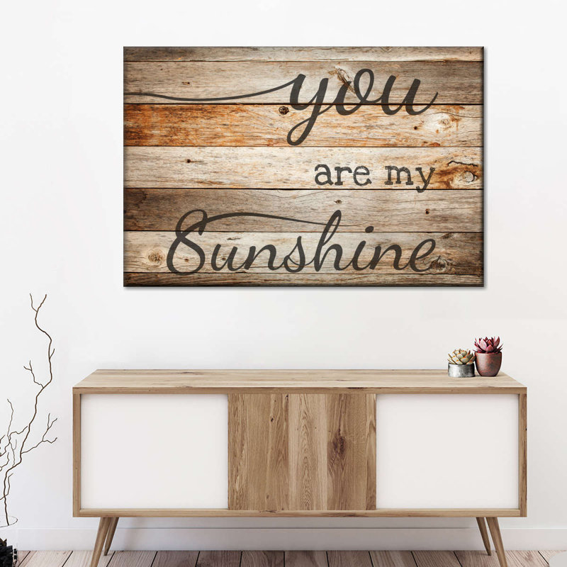 «You Are My Sunshine Typographie II», reproduction sur toile, H 20 po x l 30 po x P 1,25 po