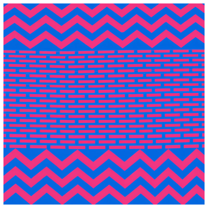 Blue Pink Zigzag Double Sided Throw Pillows, 14 x 14 inches