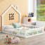 Lit plateforme en bois pleine grandeur avec garde-corps, blanc-1299073054