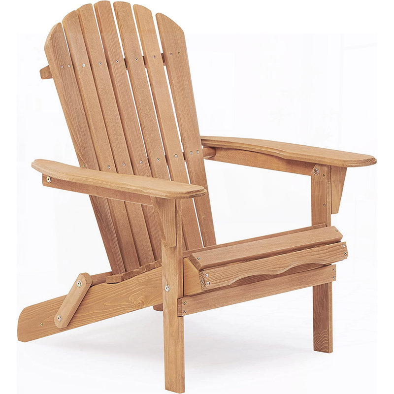 Wooden Outdoor Adirondack Chair(Set of 2), Light Brown