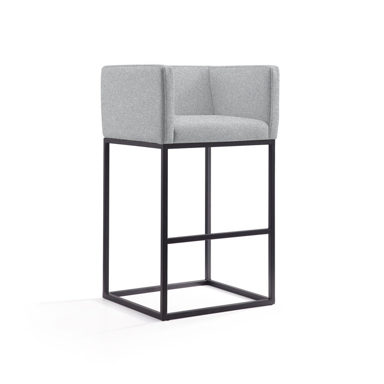 Upholstered Counter Stool with Metal Frame