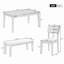 Ensemble de salle à manger 6 pièces de style classique et traditionnel, comprenant une table de salle à manger, 4 chaises rembourrées et un banc-600783647