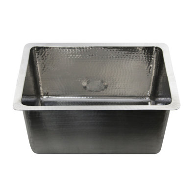 Brightwork Hand Hammered 23" L x 18" W Undermount Kitchen Sink