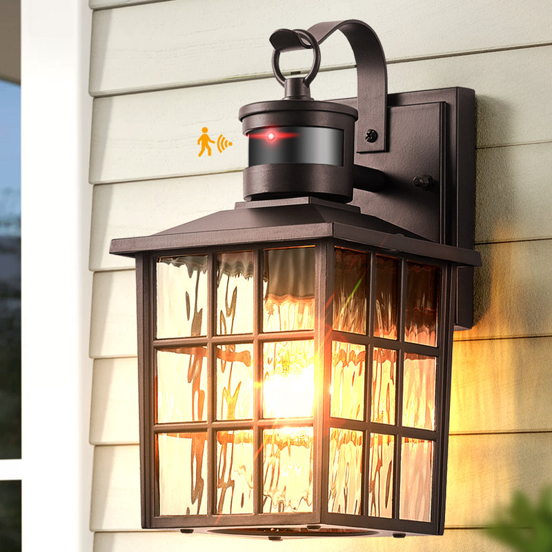 ORB Motion Sensor Outdoor Lights Wall Mount, Dusk to Dawn Waterproof Exterior Lantern for House, Oil Rubbed Bronze