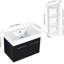 Combinaison de salle de bain avec meuble-lavabo de 30 po, lavabo en résine épaisse, trois rangements, meuble-lavabo à charnières en acier inoxydable, support de rangement assorti, charnières à fermeture en douceur, matériau en contreplaqué