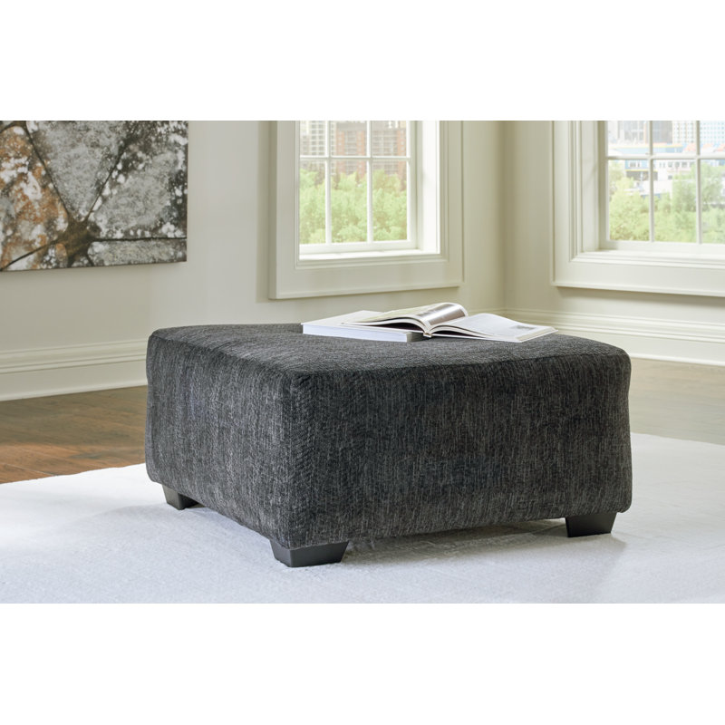 Biddeford 40" Black Square Contemporary Cocktail Ottoman