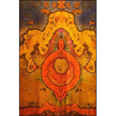 Modern Orange Traditional Woven Base Washable Rug