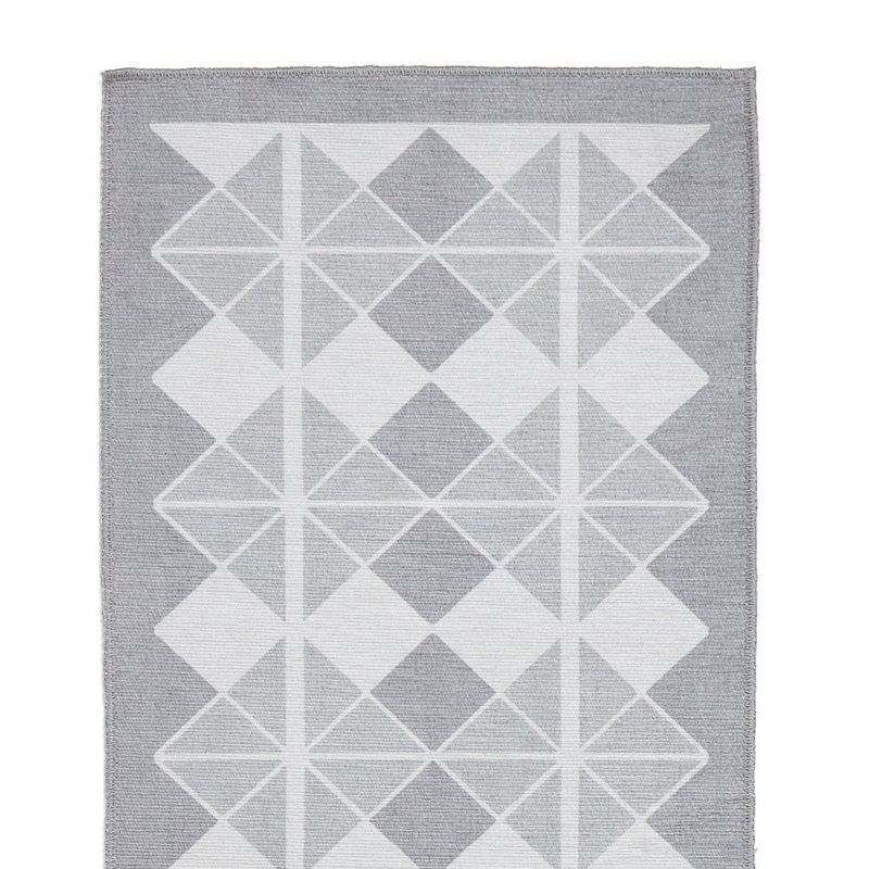 Victoria Machine Woven Grey Area Rug, Runner 2' x 5'6"