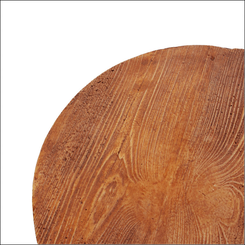 Iris Outdoor Patio Three-Legged Wood-Grain MGO Side Table, Durable And Stylish For Indoor And Outdoor Use
