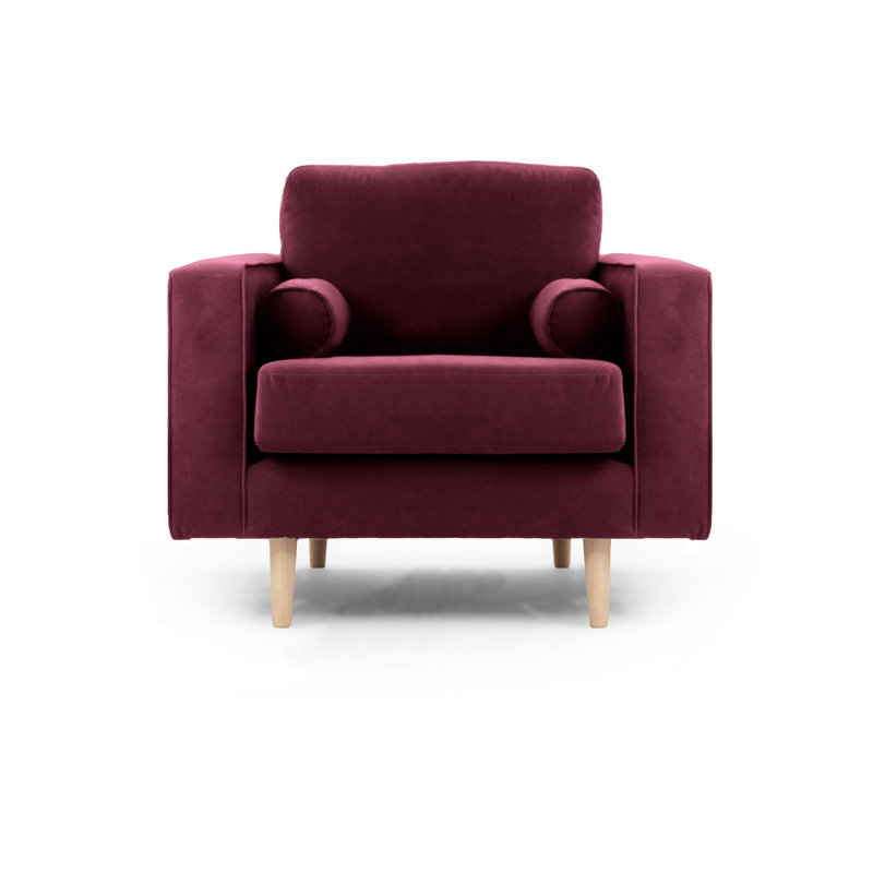 Boubacar Upholstered Armchair, Dark Purple, Black