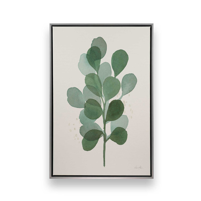«Green Leaf Impressions I», reproduction sur toile, H 36,75 po x l 24,75 po, Chrome poli