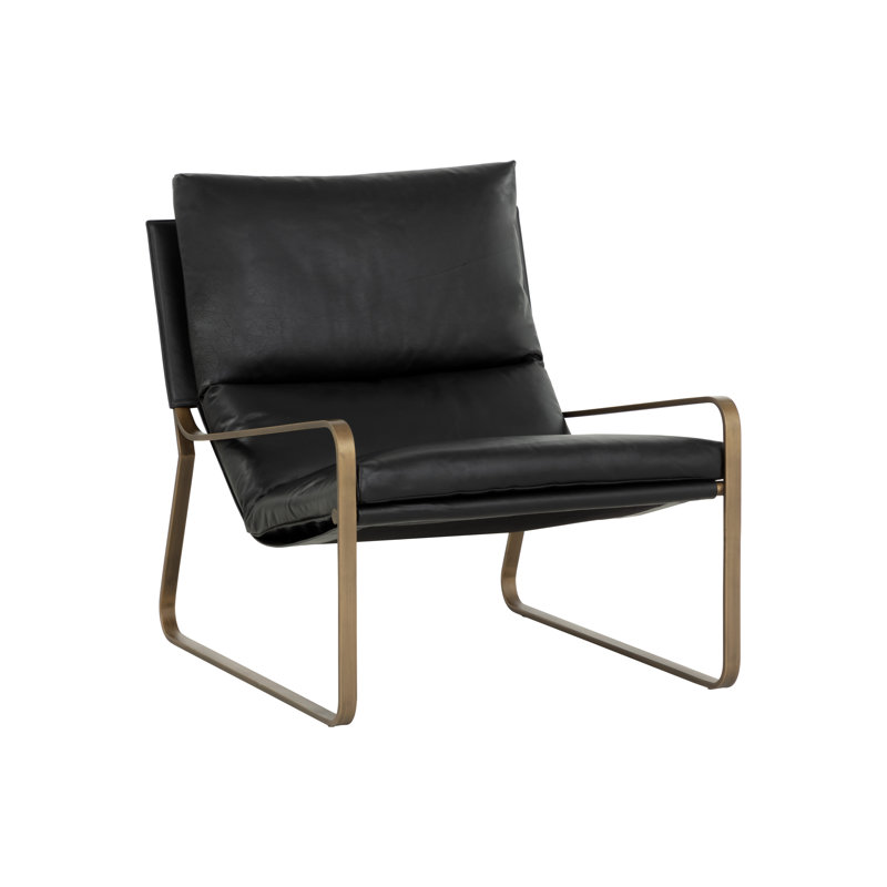 Lounge Chair, Black Genuine Leather