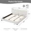 Très grand cadre de lit très grand avec tête de lit capitonnée incurvée, lit plateforme tapissier avec coins carrés doux, pas de sommier tapissier, design minimaliste moderne, assemblage facile