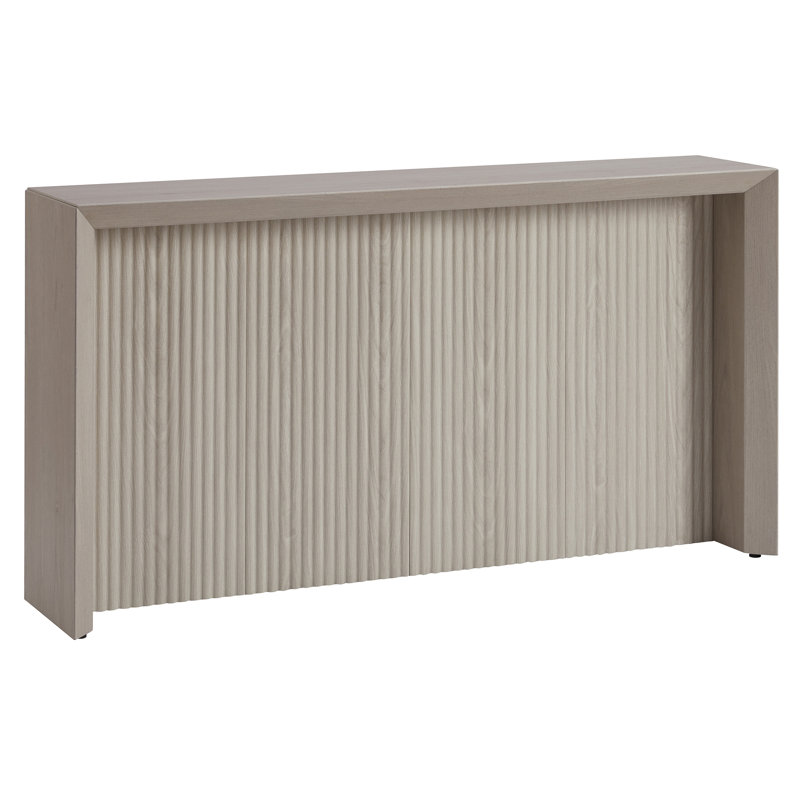 Adelma 56" Wide Rectangular Fluted Console Table, Alder White