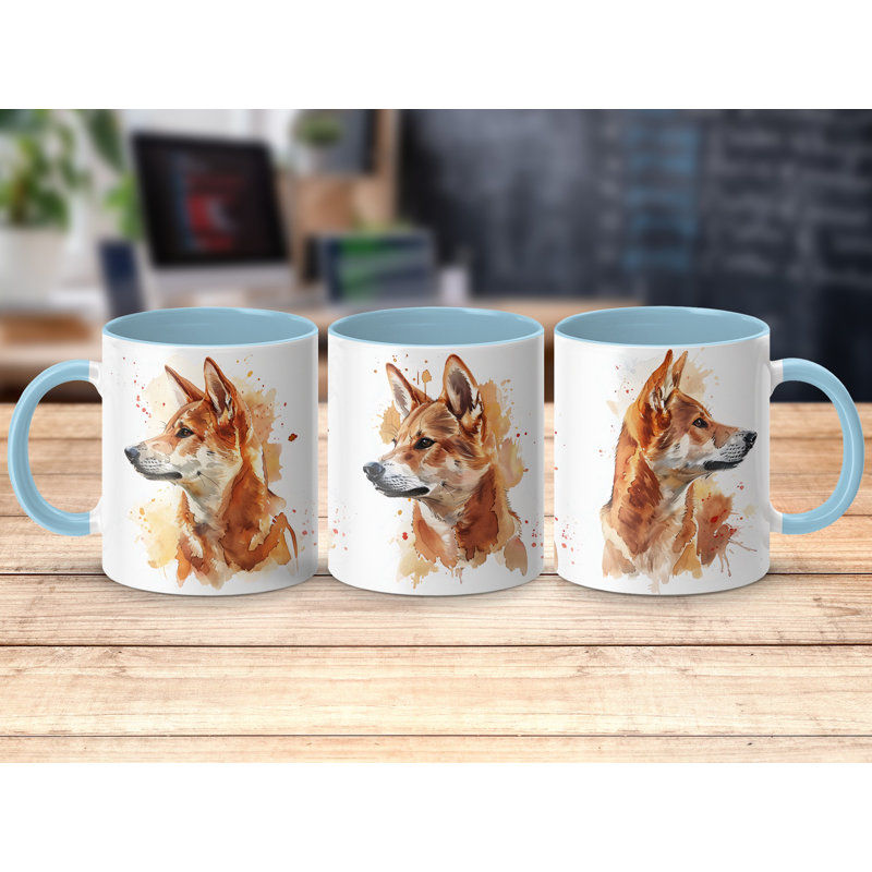 Ceramic Coffee Mug, 4, Light Blue