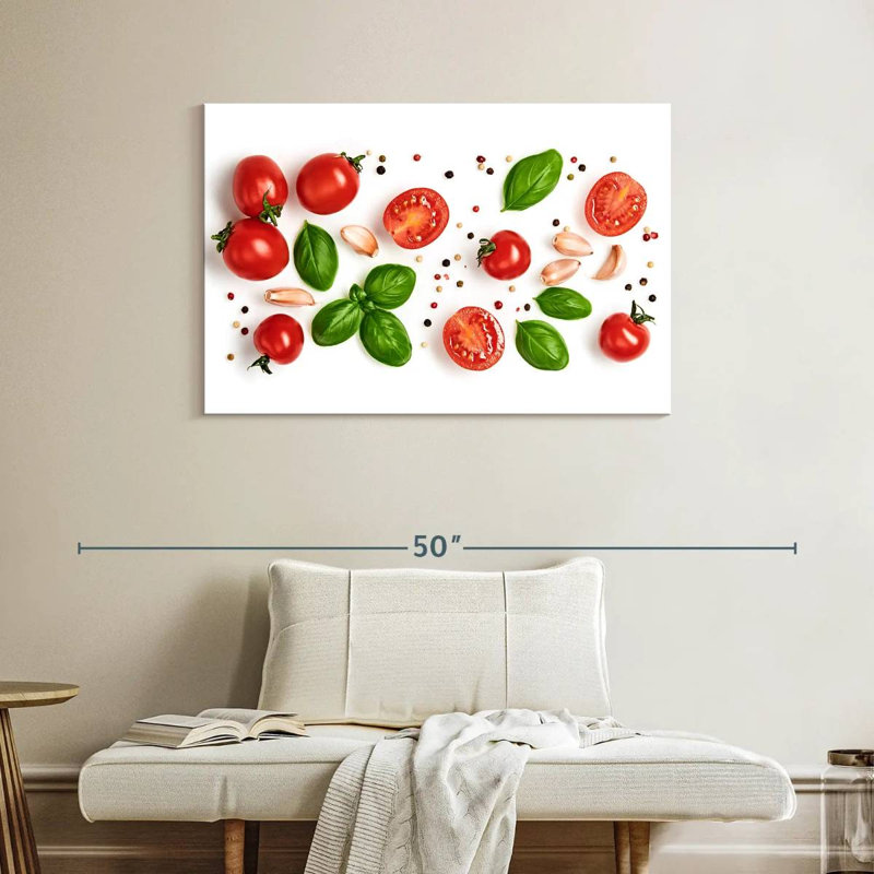 Yarlin, tomate, basilic et épices, H 26 po x l 39 po