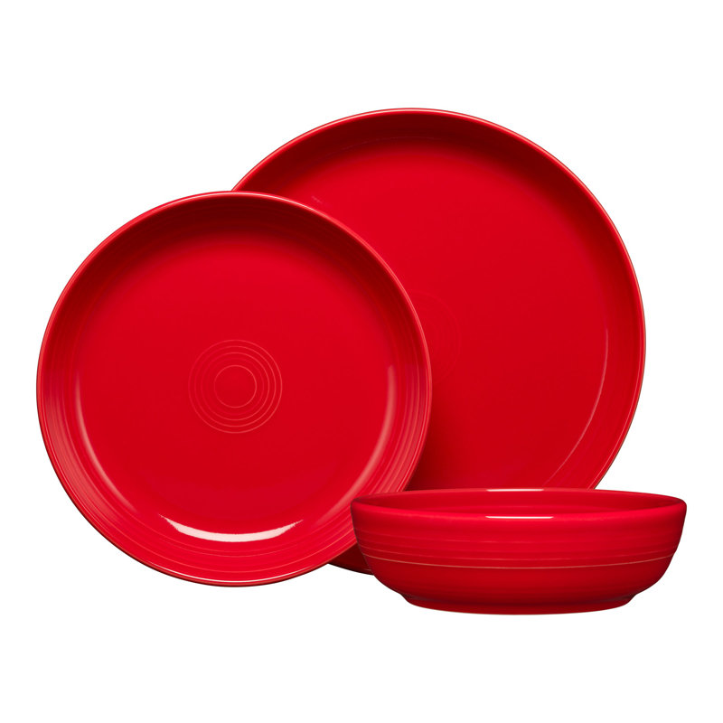 Fiesta Coupe Bowl 3-Piece Place Setting, Scarlet