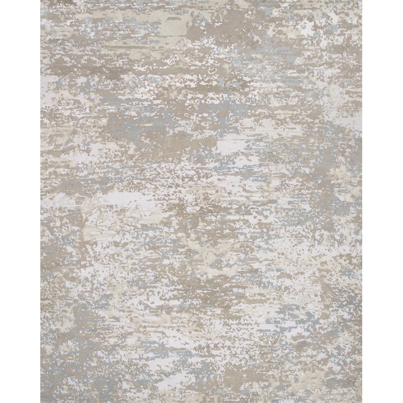 Contemporary Hand Knotted Abstract Area Rug, Rectangle 8' x 10'