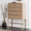 Armoire d'appoint multifonctionnelle en rotin rétro tissé