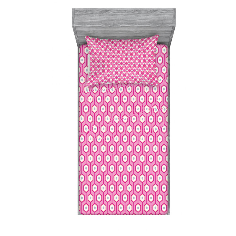 Ensemble de draps à motif géométrique, Ensemble de draps pour lit simple avec drap-housse