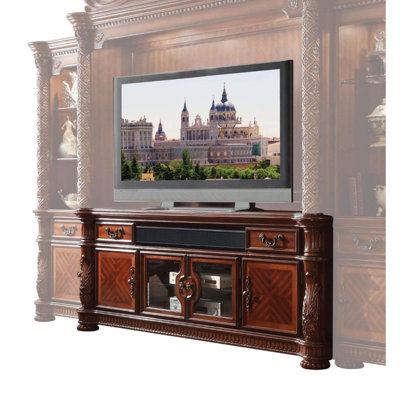 Vendome II  83"W TV Stand, Cherry Finish