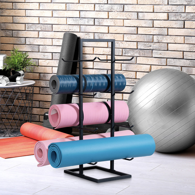 Arlmont & Co. Rosamay 4 Tier Gym Equipment Yoga Mat Rack