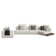 Lamod Siret - Modern Ivory Fabric Modular Sectional W/ Coffee Table