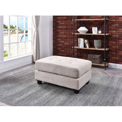 Repose-pieds Malone G631-O en vanille, siège confortable capitonné pour les petits espaces et l'esthétique du salon