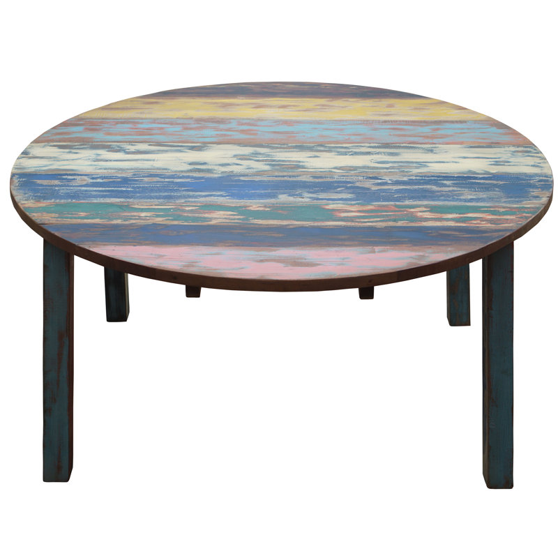 Eleni Teak Round Solid Wood Dining Table, 30" H x 63" L x 63" W