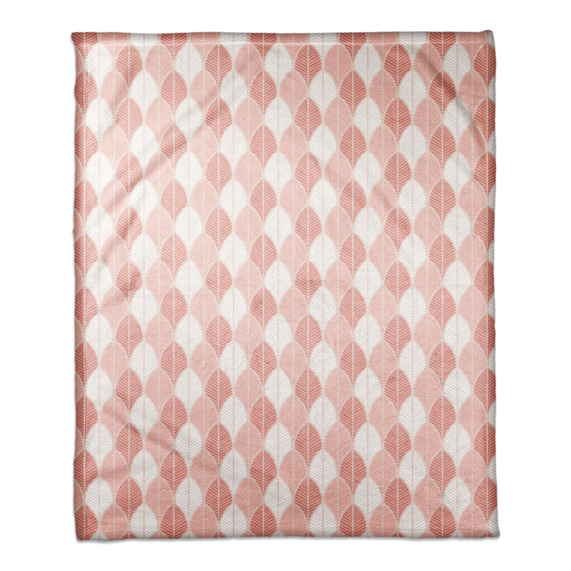  Jeté en molleton à feuilles, l 30 po x L 40 po, Rose