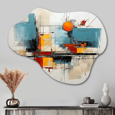 «Teal Orange Bold Flow Collage - Cloud Dams», reproduction d'art asymétrique