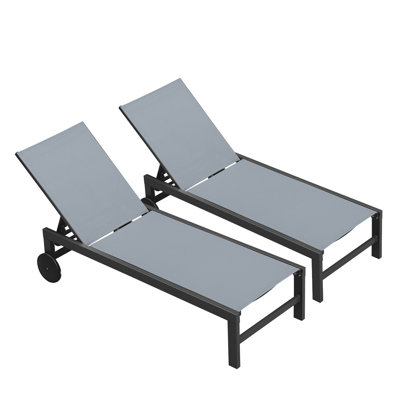 Shamecia Outdoor Rust-Resistant Metal Chaise Lounge , Cushion Included