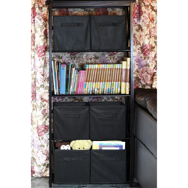 Ensemble de bacs de rangement en tissu, Noir