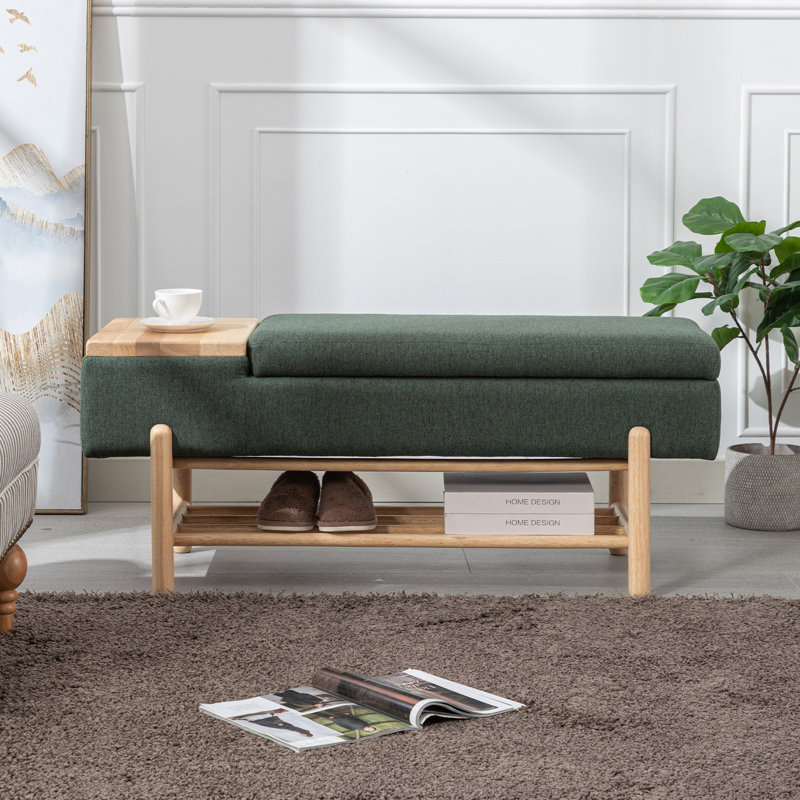 Mehrie Storage Bench, Natural, Green