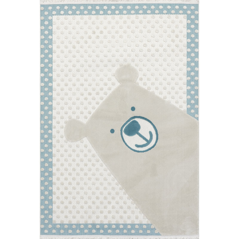 Tapis pour enfant à ours polaire Cecelia, Rectangle 3 pi x 5 pi