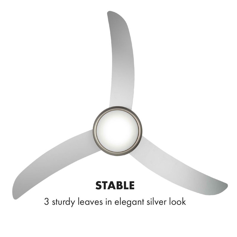 132cm Ceiling Fan with Light Kit, Matt brushed nickel