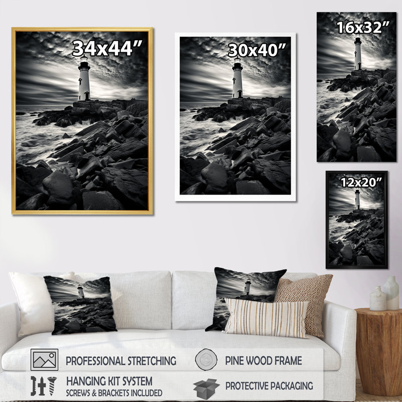 Phares de l'imitation du paysage III - reproduction sur toile, Toile tendue, H 20 po x l 12 po x P 1 po