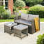Kiwon 4 - Person Patio Dining Set Rectangular Table with Cushions Included