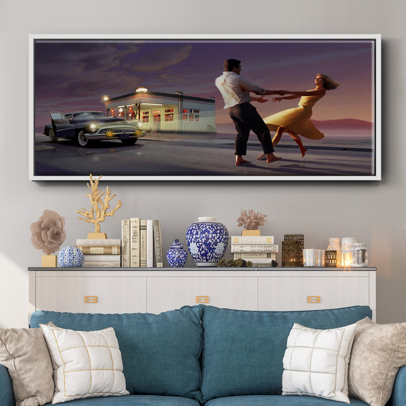 Night Dance- Framed Canvas, 8" H x 20" W