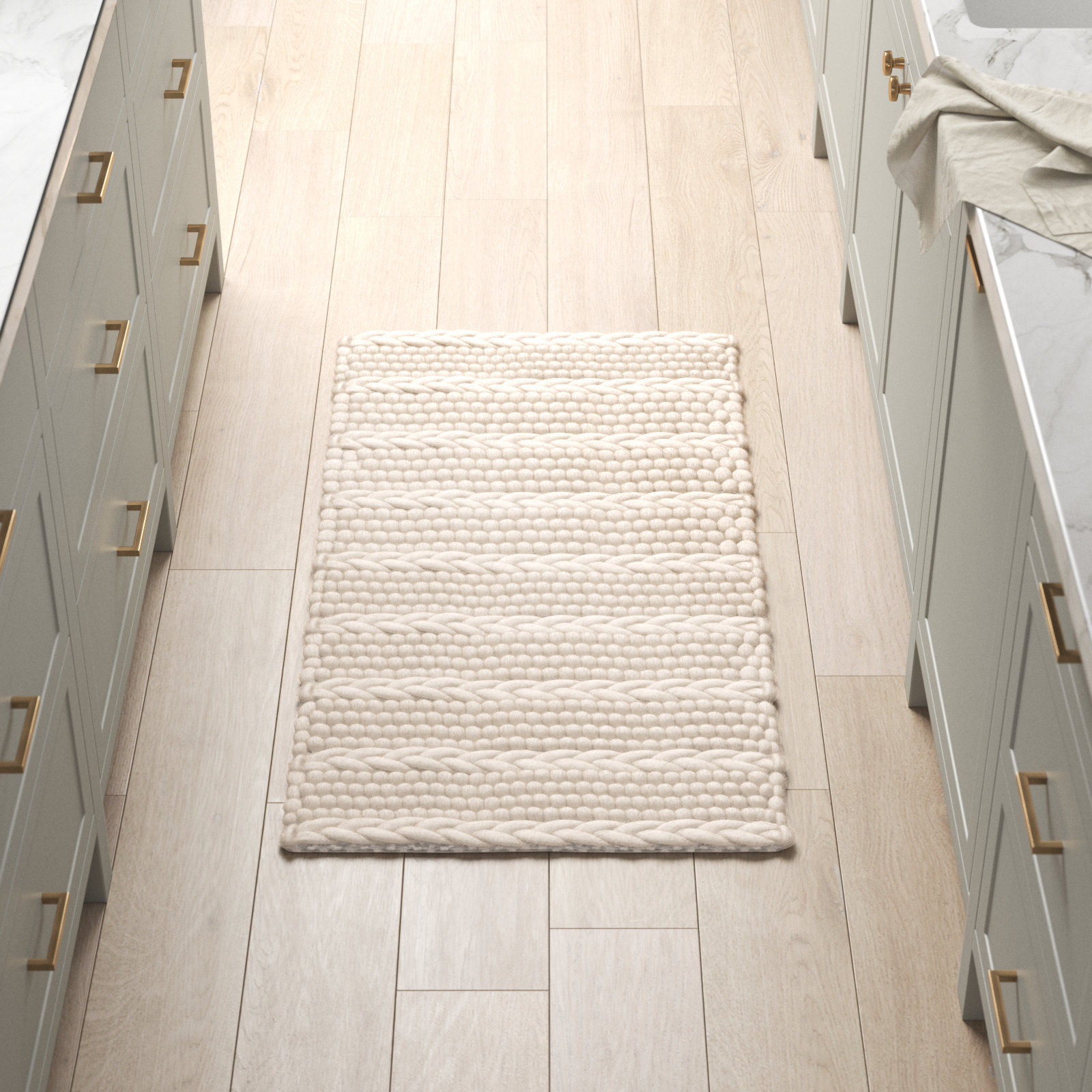 Sestina Handmade Flatweave Ivory Area Rug, Rectangle 2'3" x 4'