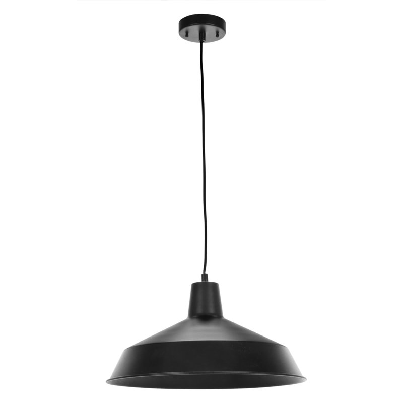 Luminaire suspendu en forme de dôme à 1 lumière Cayson, Noir