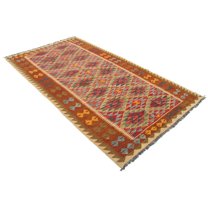 Geometric Hand Woven 141cm X 255cm Area Rug