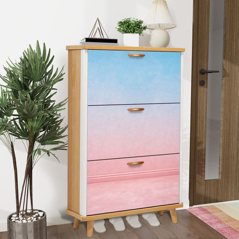 Rangement pour chaussures avec 3 tiroirs rabattables pour étagère de rangement pour chaussures en béton