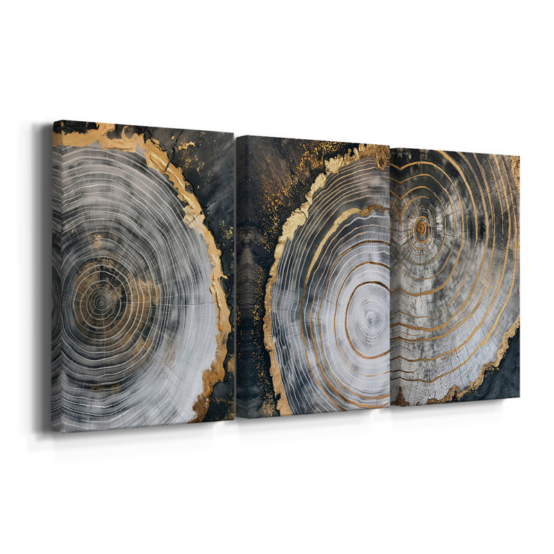 ABSTRACT Series CCxxxi - Toile tendue sur mesure - 3 pièces, H 48 po x l 96 po