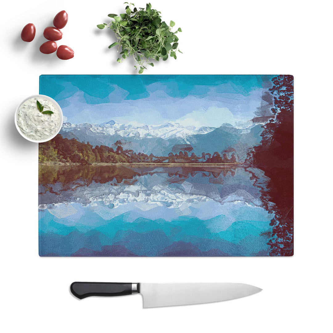 Glass Lake Matheson in New Zealand in Abstract Chopping Board
